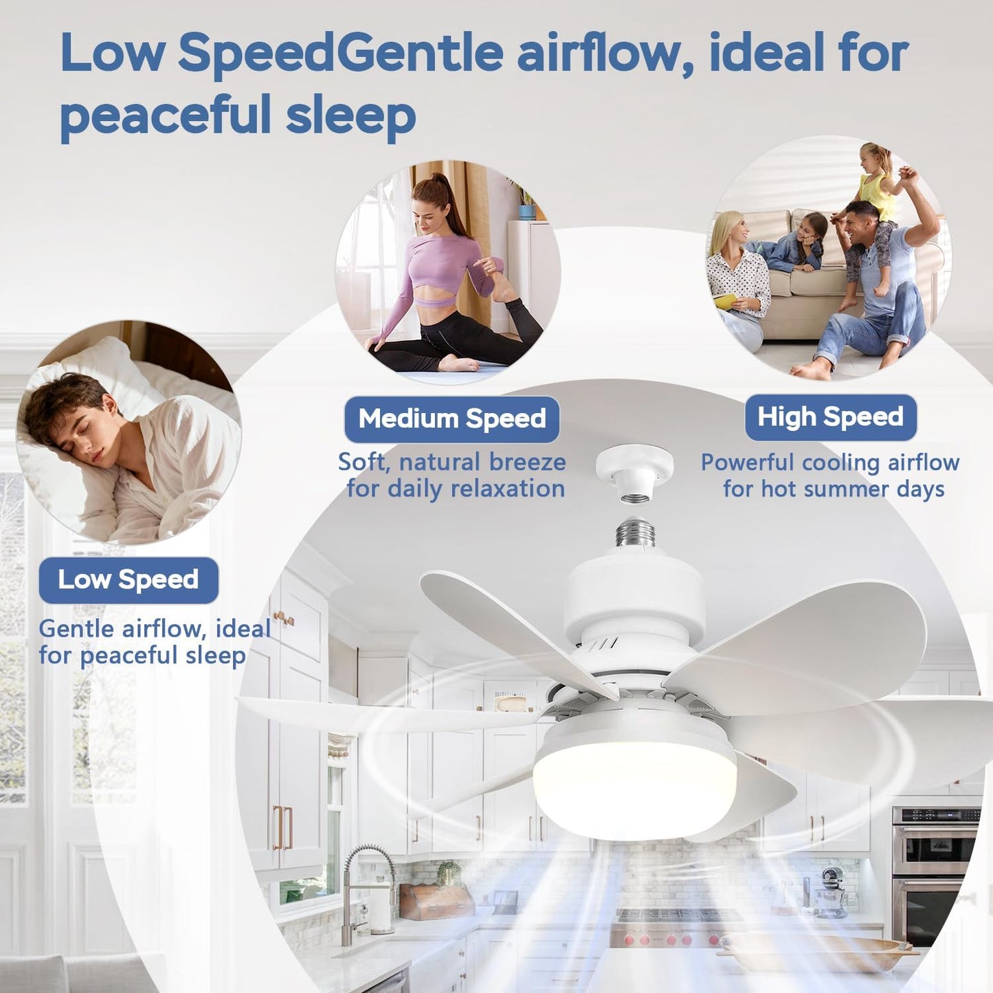 🏆LAST DAY SALE 49% OFF🔥SmartBreez™ LED Ceiling Fan Light – 20.5” Ultra-Quiet with Remote 🎯 | E27 + FREE B22 Adapter 🔌 | For Bedroom 😴, Kitchen 👩‍🍳 & Garage 🛠️ – UK Ready!