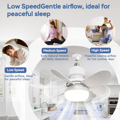🏆LAST DAY SALE 49% OFF🔥SmartBreez™ LED Ceiling Fan Light – 20.5” Ultra-Quiet with Remote 🎯 | E27 + FREE B22 Adapter 🔌 | For Bedroom 😴, Kitchen 👩‍🍳 & Garage 🛠️ – UK Ready!