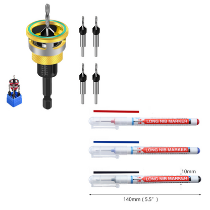 📢📢49% OFF !!!⏰4PCS Wood Countersink Drill Bit Set with Depth Stop