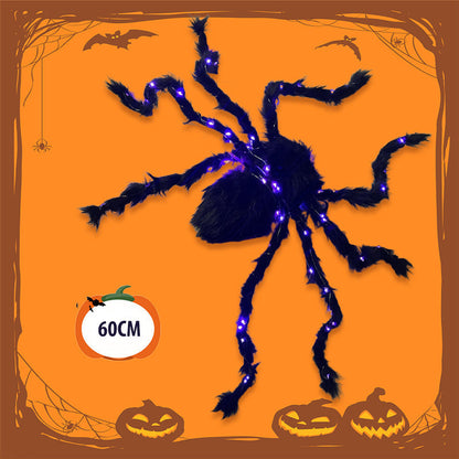 🎃Halloween Black Spider Decoration with Light🕷️
