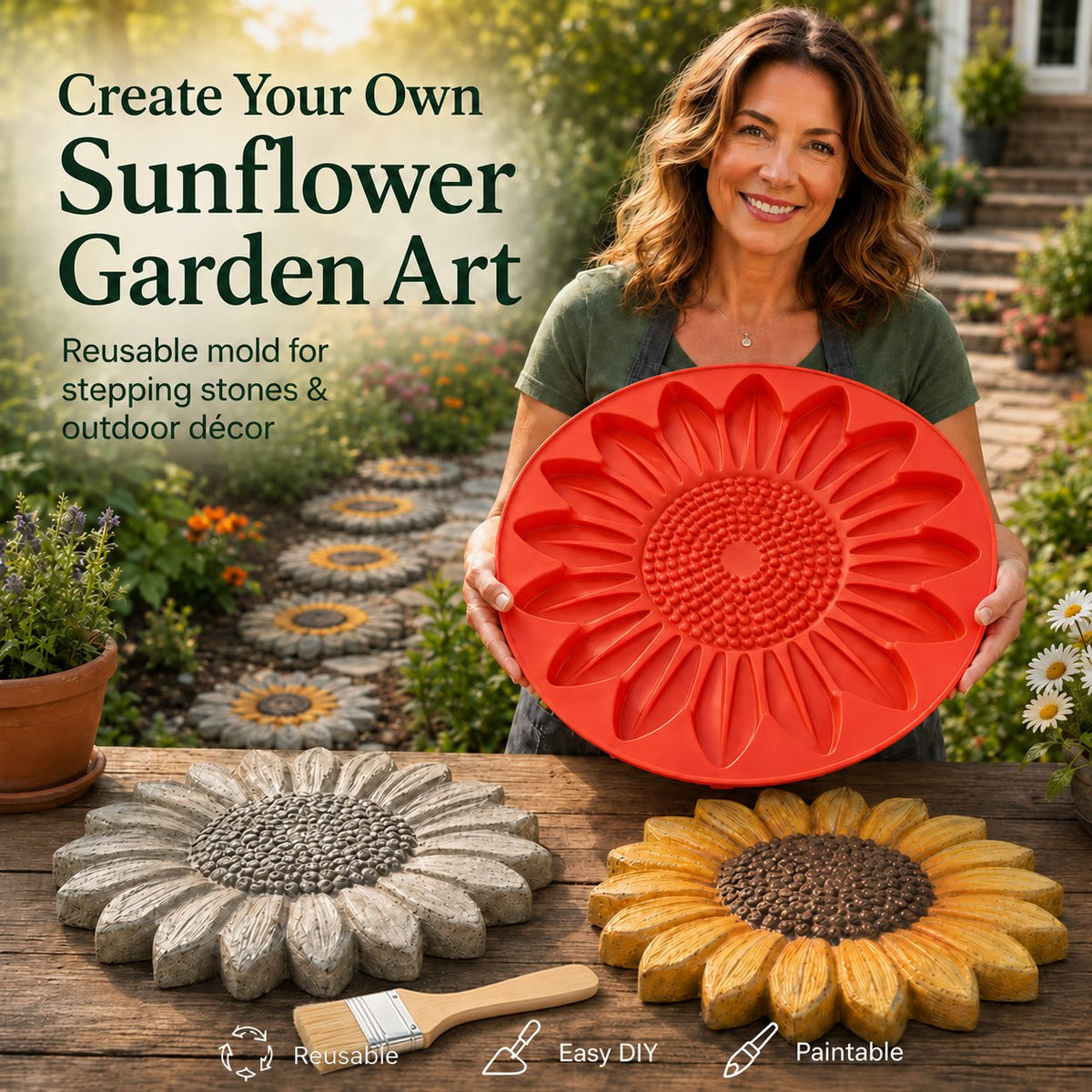 🌻 49% OFF NOW! 🎨 Reusable Garden Art Mold – Creative designs, durable & easy to use – Create unique garden decor with ease ✨