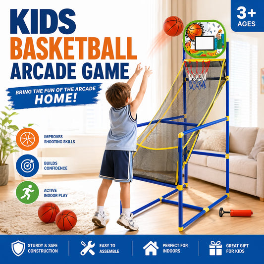 ⏰49% OFF NOW!⛹️Kids' Indoor Basketball Arcade Game with 4 Balls🏀
