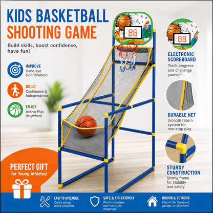 ⏰49% OFF NOW!⛹️Kids' Indoor Basketball Arcade Game with 4 Balls🏀