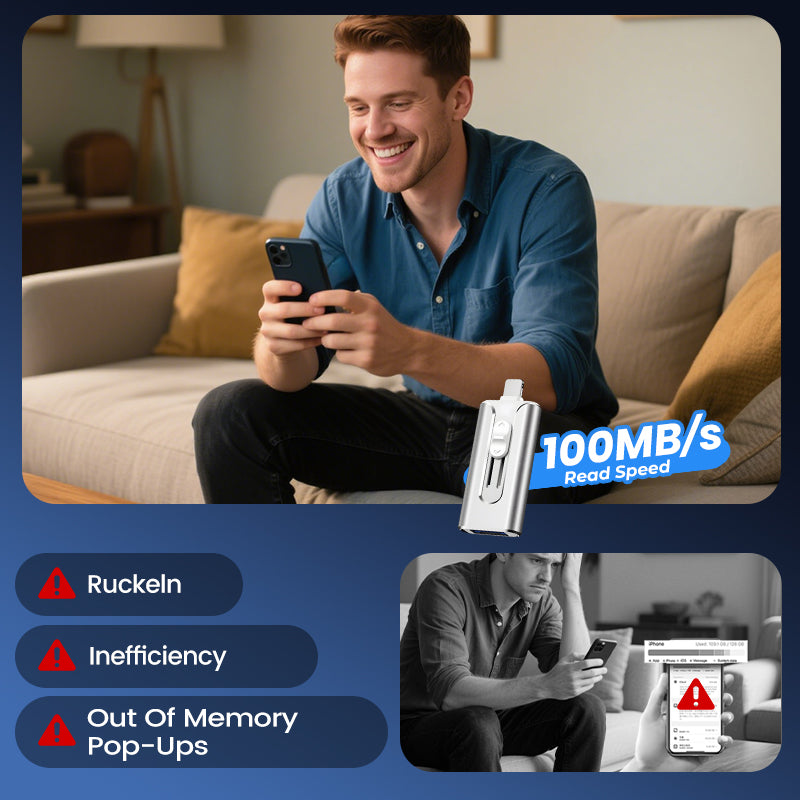 💾 LIMITED-TIME 49% OFF! 📱 4-in-1 Flash Drive for iPhone Android PC – Fast Photo Transfer, Free Up Phone Storage ⚡