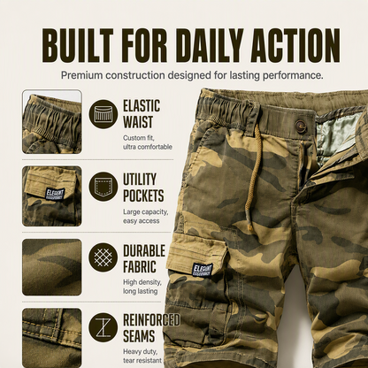🩳 49% OFF NOW! 🏕️ Men's Casual Elastic Waist Cargo Shorts – Comfortable & practical – 43K+ sold, perfect for outdoor or daily wear 🌿💪✨