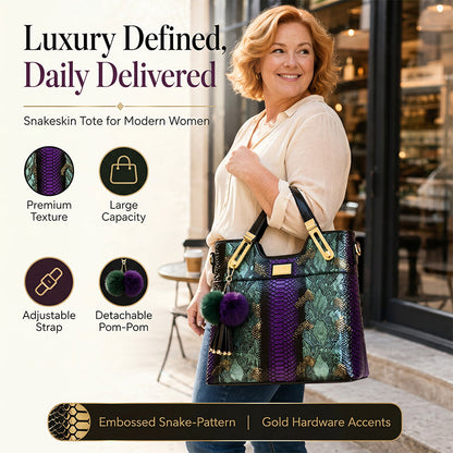 🏆LAST DAY SALE 49% OFF🔥Elegant Snakeskin PU Leather Tote Bag