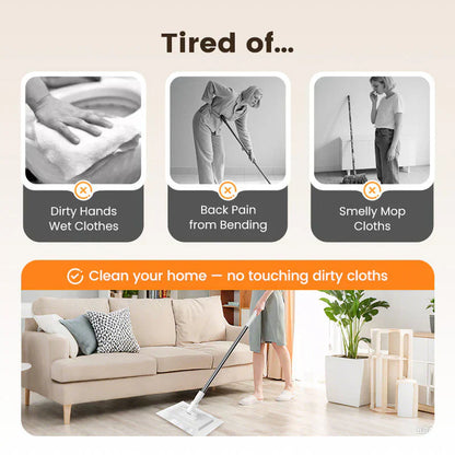 🔥 40% OFF!! ✨🧹🏆#1 Best Seller ⏰💕🌟Flat Mop with Stainless Steel Handle, come with Reusable Washable Mop Cloths