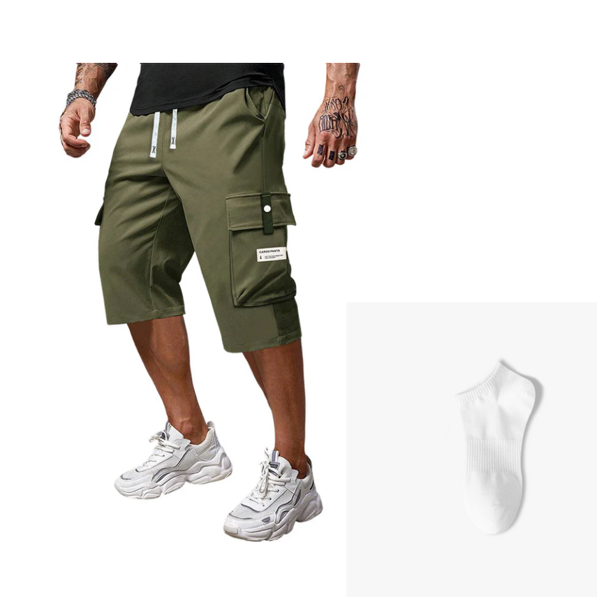 ⏳Limited-time 49% off⏰Men's Casual Drawstring Capri Cargo Pants👖