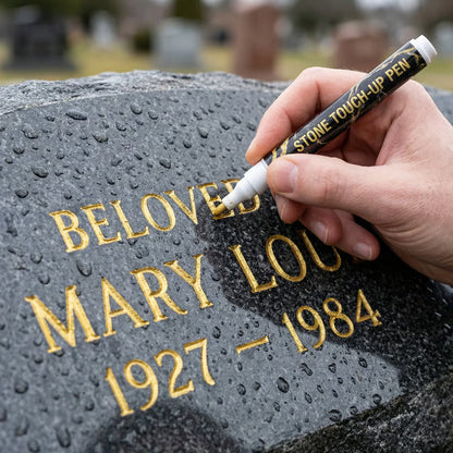 ⏰🔥LIMITED TIME 49% OFF! 💛 Golden Tombstone Marker – Restore Names & Dates, Weatherproof & Precise ✍️🕊️