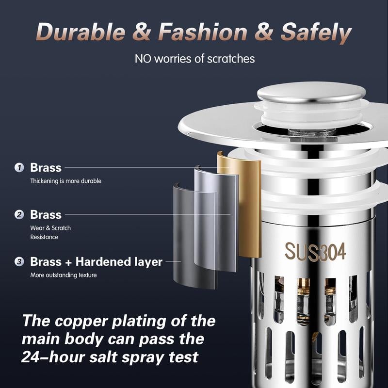 ✨️HOT SALE 49% OFF - 🔥Universal Stainless Steel Pop-Up Sink Drain Strainer