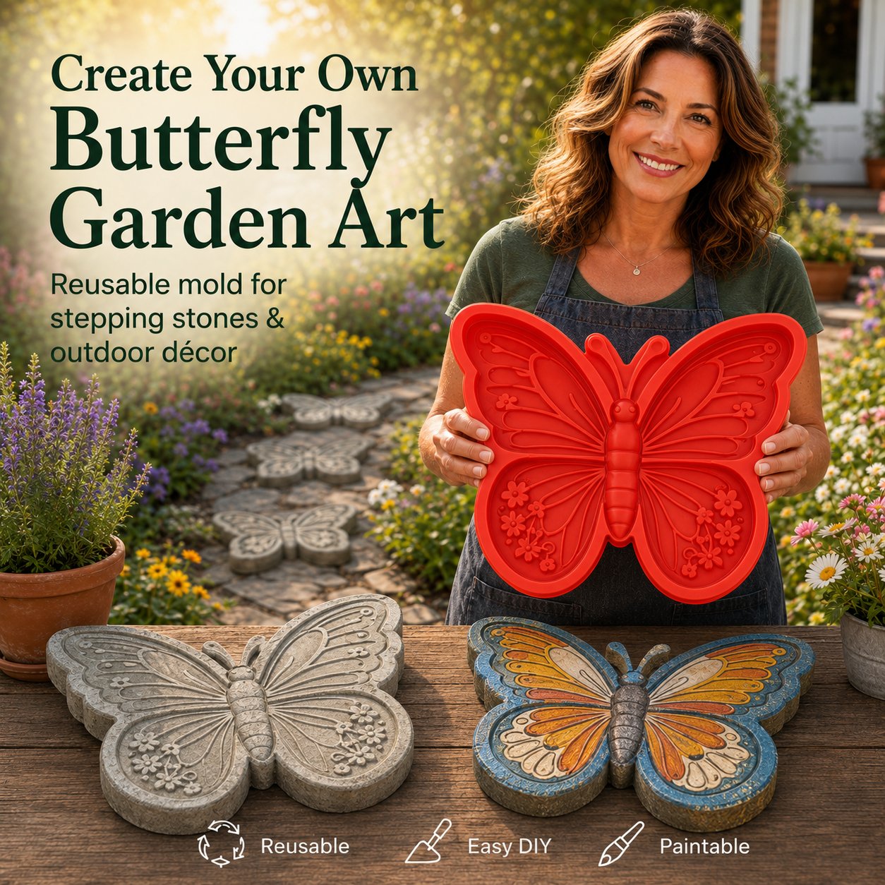 🌻 49% OFF NOW! 🎨 Reusable Garden Art Mold – Creative designs, durable & easy to use – Create unique garden decor with ease ✨