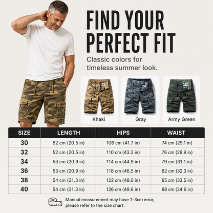 🩳 49% OFF NOW! 🏕️ Men's Casual Elastic Waist Cargo Shorts – Comfortable & practical – 43K+ sold, perfect for outdoor or daily wear 🌿💪✨