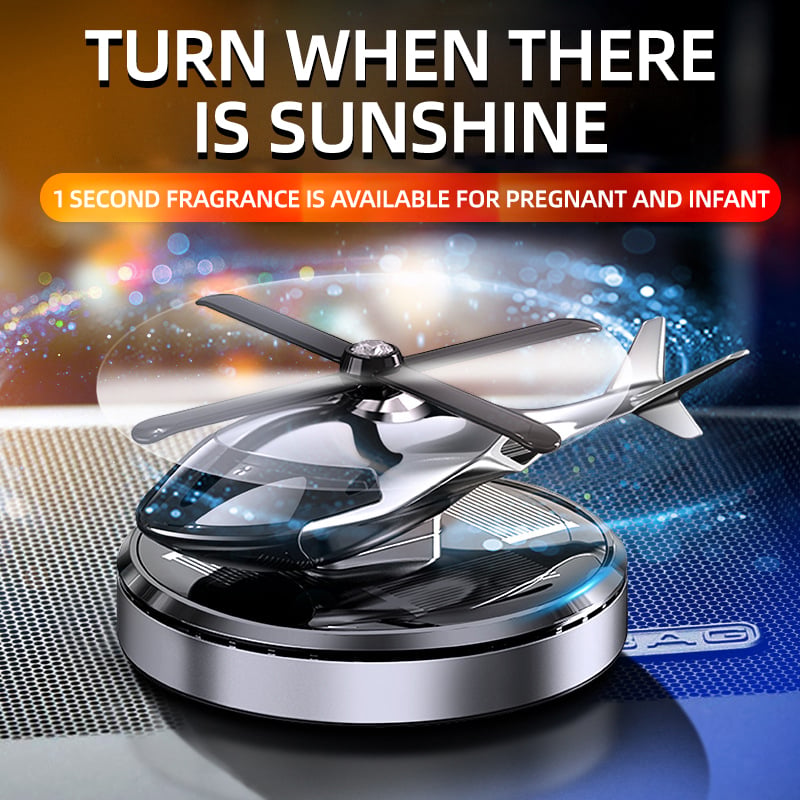 🚁 49% OFF NOW! ⚡ Metal Solar Helicopter Air Freshener – Solar powered rotation & stylish decor – Fresh scent diffuser, perfect for car dashboard or desk – eco-friendly and fun 🌿