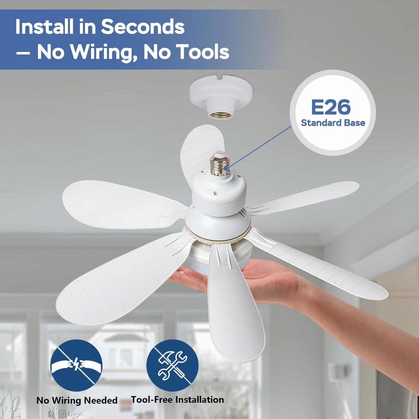 🏆LAST DAY SALE 49% OFF🔥SmartBreez™ LED Ceiling Fan Light – 20.5” Ultra-Quiet with Remote 🎯 | E27 + FREE B22 Adapter 🔌 | For Bedroom 😴, Kitchen 👩‍🍳 & Garage 🛠️ – UK Ready!