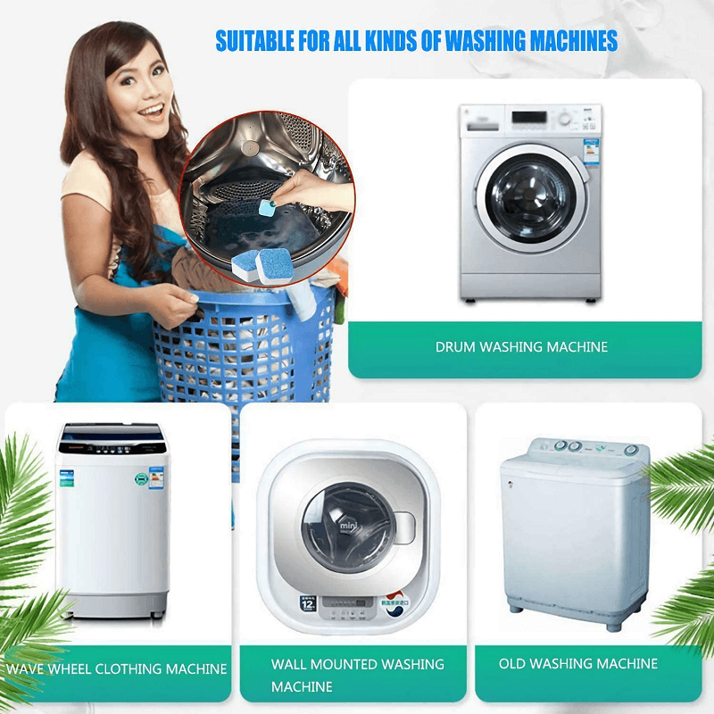 🧺 BUY 5 GET 5 FREE! ⏰ Antibacterial Washing Machine Cleaner – Removes odor, fights bacteria & deep cleans drum and seals – keeps machine fresh and efficient ✨