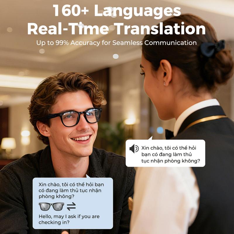 💎 49% OFF! 💎 AI Smart Glasses with ChatGPT – 8MP Camera, 4K Video, Real-Time Translation in 160+ Languages & HiFi Audio 🕶️🧠