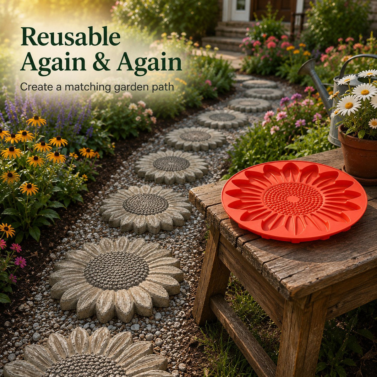 🌻 49% OFF NOW! 🎨 Reusable Garden Art Mold – Creative designs, durable & easy to use – Create unique garden decor with ease ✨