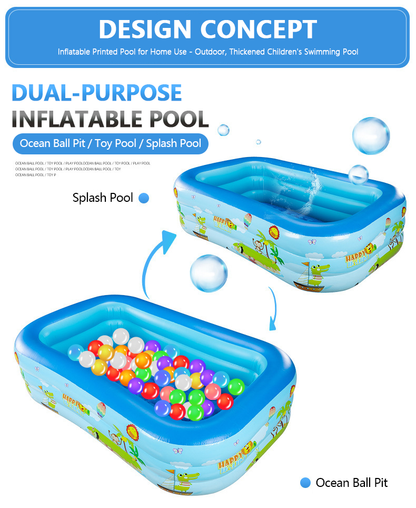 🏊 49% OFF NOW! 🎉 Children's Inflatable Pool – Sturdy PVC & easy setup – Perfect for backyard fun on hot days – safe and colourful for kids 🌞✨