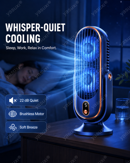 🥳2026 HOT SALE🥳💞50K+ SOLD!💨🌙 49% OFF! Portable Table Fan – 5 speeds, ultra‑quiet, gentle breeze. Perfect for bedroom or office. Stay cool without noise! 😴✨