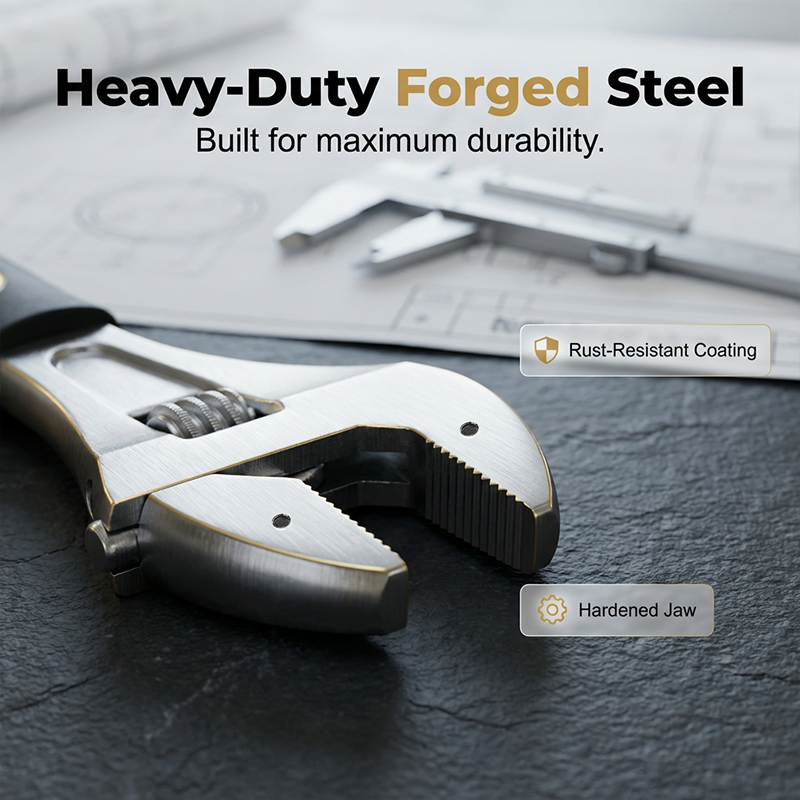 🥳2026 HOT SALE🥳💞50K+ SOLD!💥🔧⚡ 49% OFF! Wide Jaw Ratchet Adjustable Wrench – Self-tightening, high-hardness alloy teeth. Precision scale, ergonomic TPR grip. Sizes 8"/10"/12". A must-have for DIY. 🛠️✨