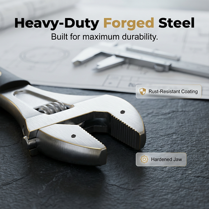 🥳2026 HOT SALE🥳💞50K+ SOLD!💥🔧⚡ 49% OFF! Wide Jaw Ratchet Adjustable Wrench – Self-tightening, high-hardness alloy teeth. Precision scale, ergonomic TPR grip. Sizes 8"/10"/12". A must-have for DIY. 🛠️✨