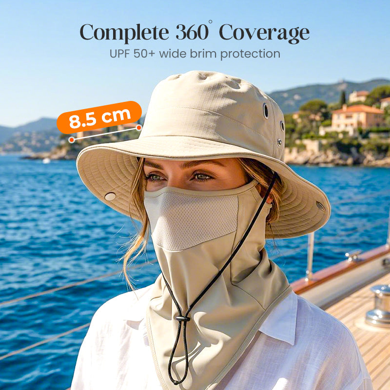 🧢 49% OFF NOW! ☀️ Ventilated Fisherman Hat with Removable Face Shield – 2-in-1 Design, Cooling Ice Silk & Adjustable Fit – 360° Sun Protection 🎣