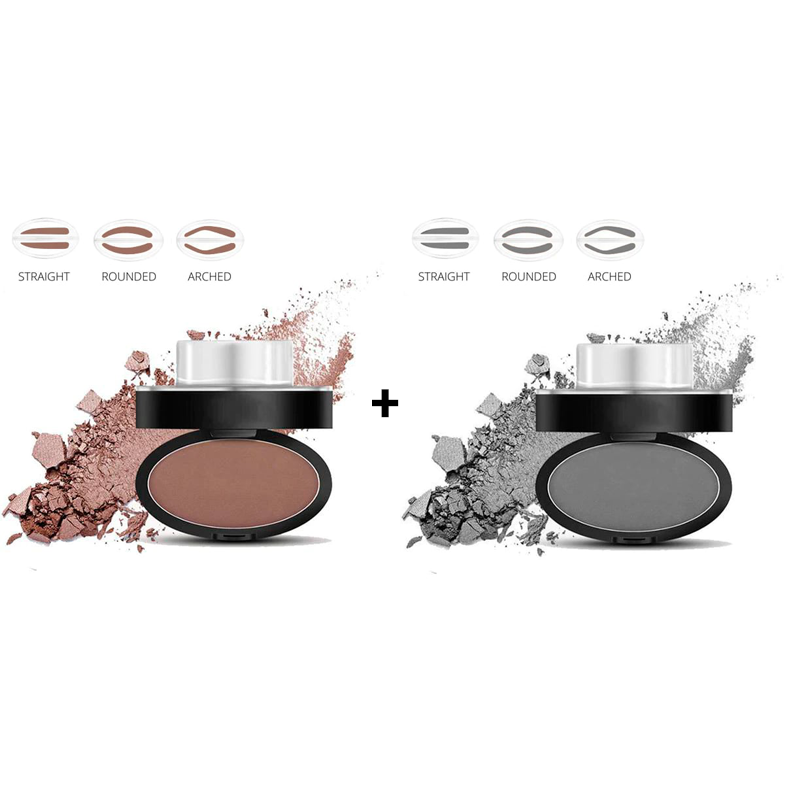 ⏳🔥LIMITED-TIME 49% OFF! ⏰✨Buy 1 Get 1 Free -ONLY ￡11.99!!🖌️50K+ Sold!!!🖤Eyebrow Stamp Powder Kit with Applicator Brush, One Press Perfect Brow Stamp, Waterproof Long Lasting 24H Wear Eyebrow Makeup for Lazy Daily Salon-Like Brows
