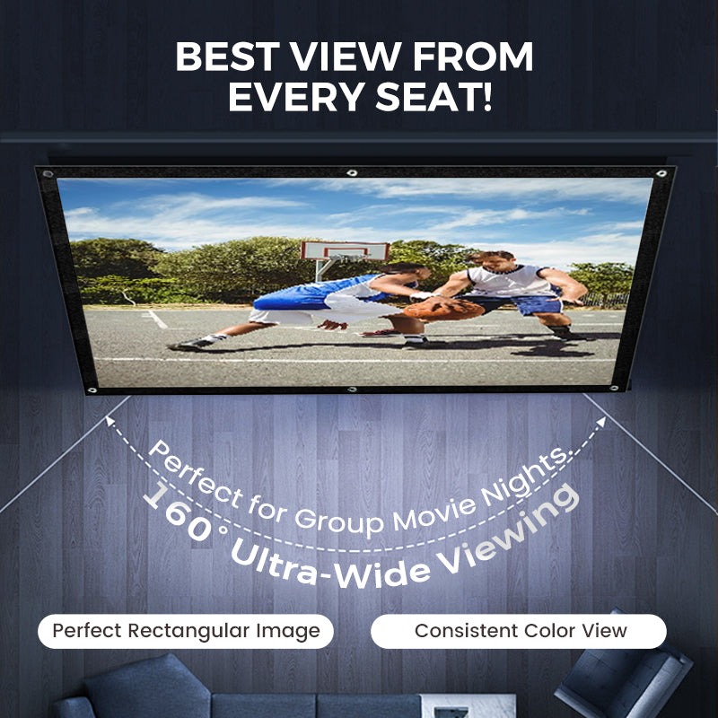 🥳2026 HOT SALE🥳💞50K+ SOLD!✨ High Definition Projection Screen - 120-inch Diagonal with Matte White Surface for Crystal Clear Home Cinema Experience 🎬🌟