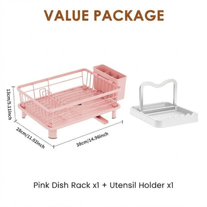 🔥49% OFF🧼🍽️Heavy-Duty 360° Rotating Dish Drainer Rack – Large Capacity, Rust-Resistant & Space-Saving✨