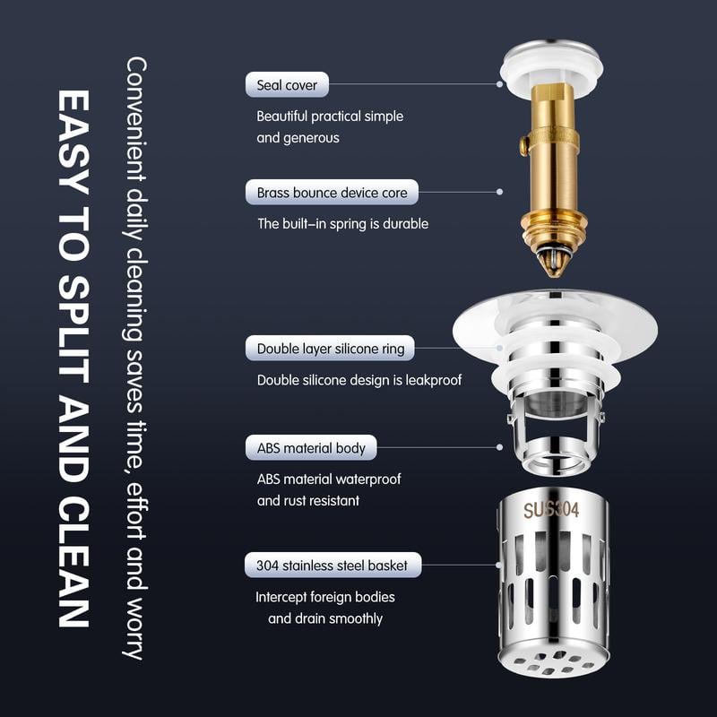 ✨️HOT SALE 49% OFF - 🔥Universal Stainless Steel Pop-Up Sink Drain Strainer