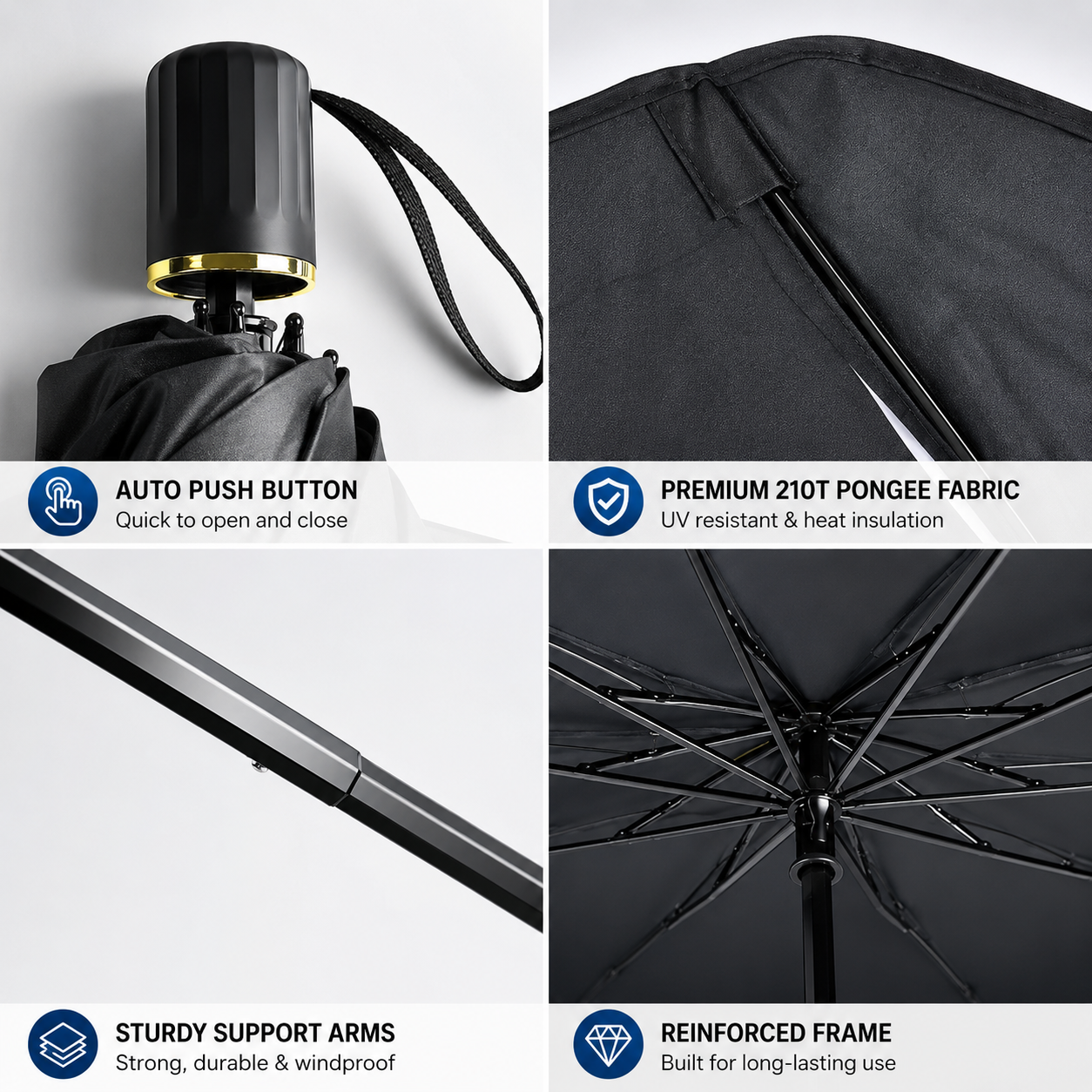 ⏰🔥LIMITED TIME 49% OFF!🔥50K+ SOLD! Upgraded Car Windshield Sun Shade Umbrella