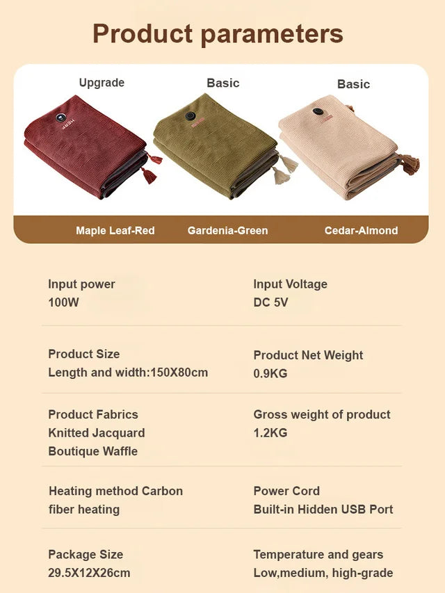 🏆LAST DAY 49% OFF🧣Draagbare USB Verwarmde Deken om te Dragen