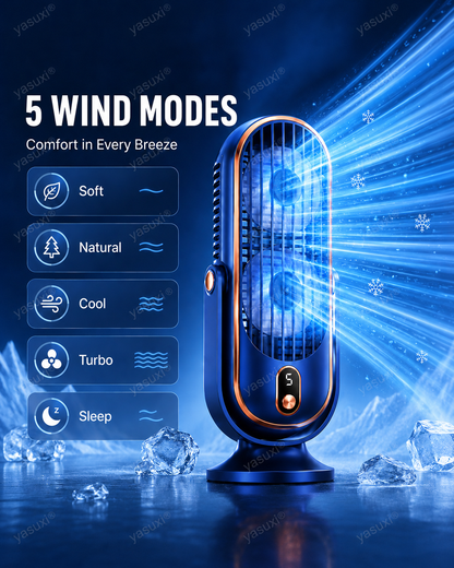🥳2026 HOT SALE🥳💞50K+ SOLD!💨🌙 49% OFF! Portable Table Fan – 5 speeds, ultra‑quiet, gentle breeze. Perfect for bedroom or office. Stay cool without noise! 😴✨