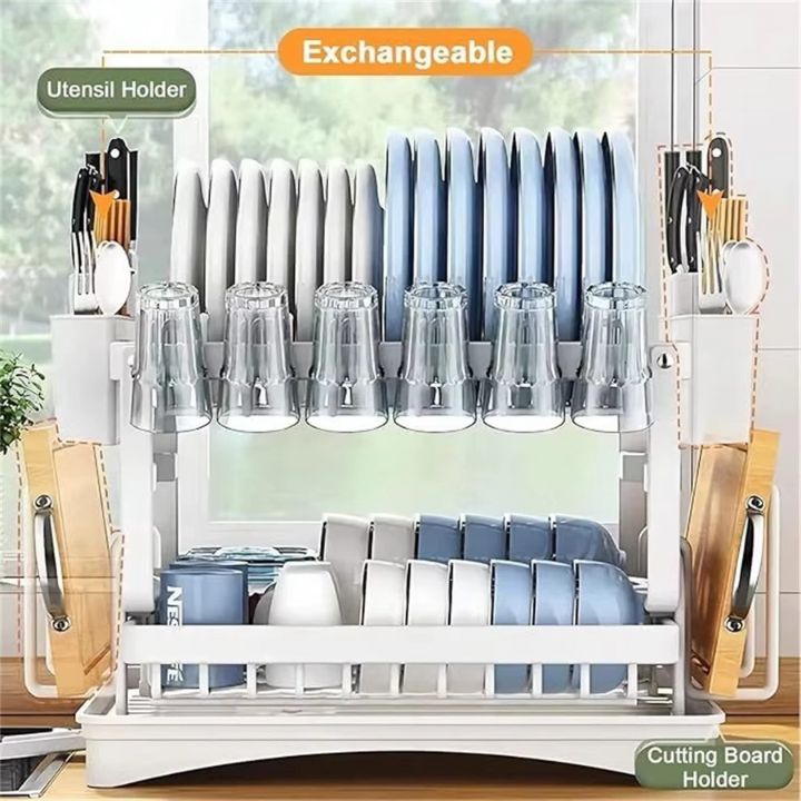 🔥 40% OFF🍽️ Premium 2-Tier Dish Rack – Maximize Drying Space, Sleek Stainless Steel, Stylish Kitchen Upgrade ✨🏠