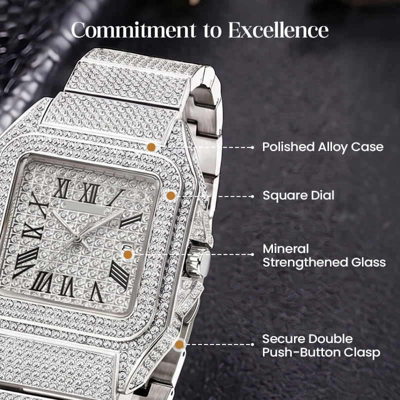🎁2026 New Arrivals 49% OFF💥Luxury Square Rhinestone Watch – Elegant Sparkle for Every Occasion✨