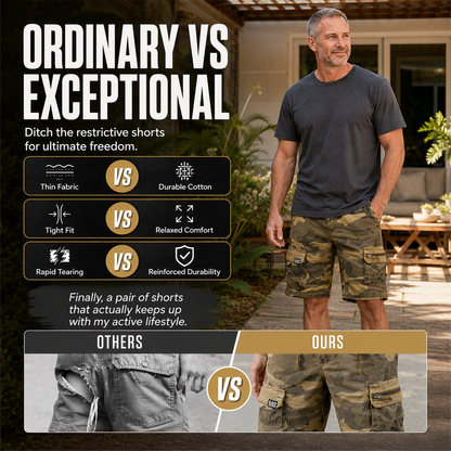 🩳 49% OFF NOW! 🏕️ Men's Casual Elastic Waist Cargo Shorts – Comfortable & practical – 43K+ sold, perfect for outdoor or daily wear 🌿💪✨