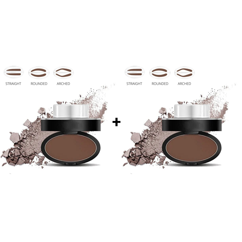 ⏳🔥LIMITED-TIME 49% OFF! ⏰✨Buy 1 Get 1 Free -ONLY ￡11.99!!🖌️50K+ Sold!!!🖤Eyebrow Stamp Powder Kit with Applicator Brush, One Press Perfect Brow Stamp, Waterproof Long Lasting 24H Wear Eyebrow Makeup for Lazy Daily Salon-Like Brows