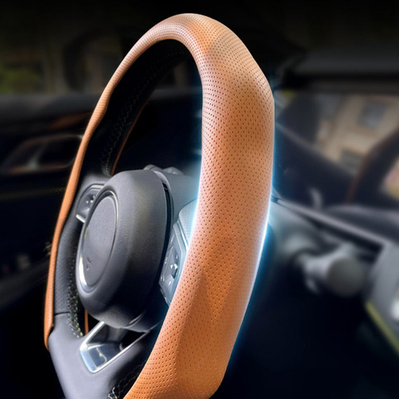 🏆 50K+ SOLD! – Almost Gone💥-✨ Nappa Leather car steering wheel cover