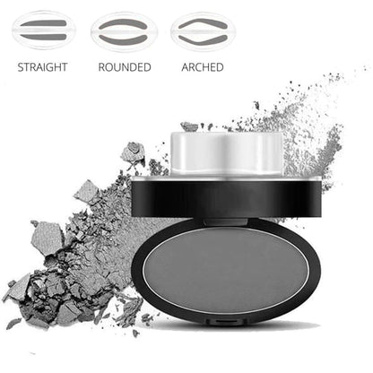 ⏳🔥LIMITED-TIME 49% OFF! ⏰✨Buy 1 Get 1 Free -ONLY ￡11.99!!🖌️50K+ Sold!!!🖤Eyebrow Stamp Powder Kit with Applicator Brush, One Press Perfect Brow Stamp, Waterproof Long Lasting 24H Wear Eyebrow Makeup for Lazy Daily Salon-Like Brows