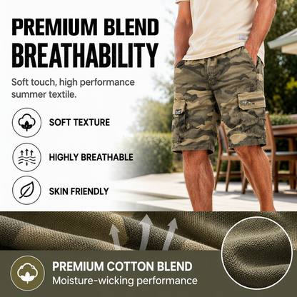 🩳 49% OFF NOW! 🏕️ Men's Casual Elastic Waist Cargo Shorts – Comfortable & practical – 43K+ sold, perfect for outdoor or daily wear 🌿💪✨