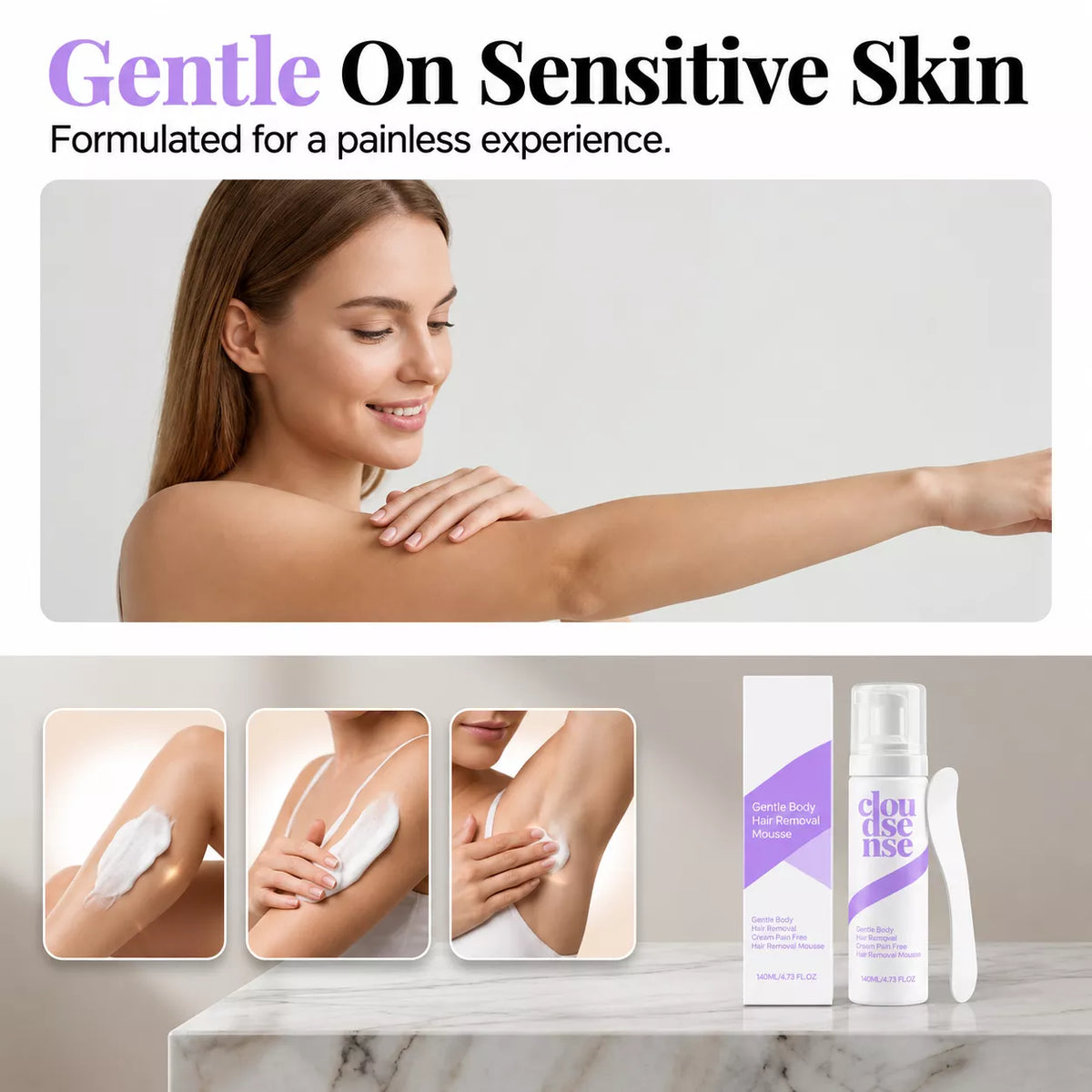 🧴New Arrival 49% OFF! 💖Gentle & Painless Hair Removal Cream Duo for Sensitive Skin Say Goodbye To Unwanted Hair Without Pain! 👋