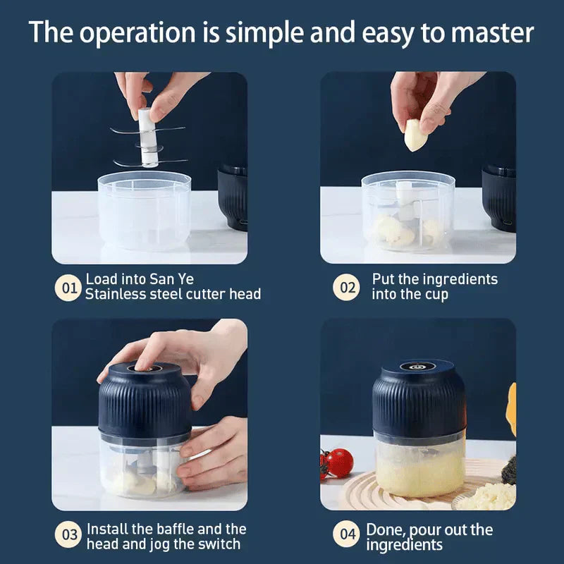 🧄 49% OFF! ⚡ Cordless Mini Electric Garlic Chopper – Powerful & Efficient, Easy to Clean & Perfect for the Kitchen 🔪