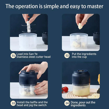 🧄 49% OFF! ⚡ Cordless Mini Electric Garlic Chopper – Powerful & Efficient, Easy to Clean & Perfect for the Kitchen 🔪