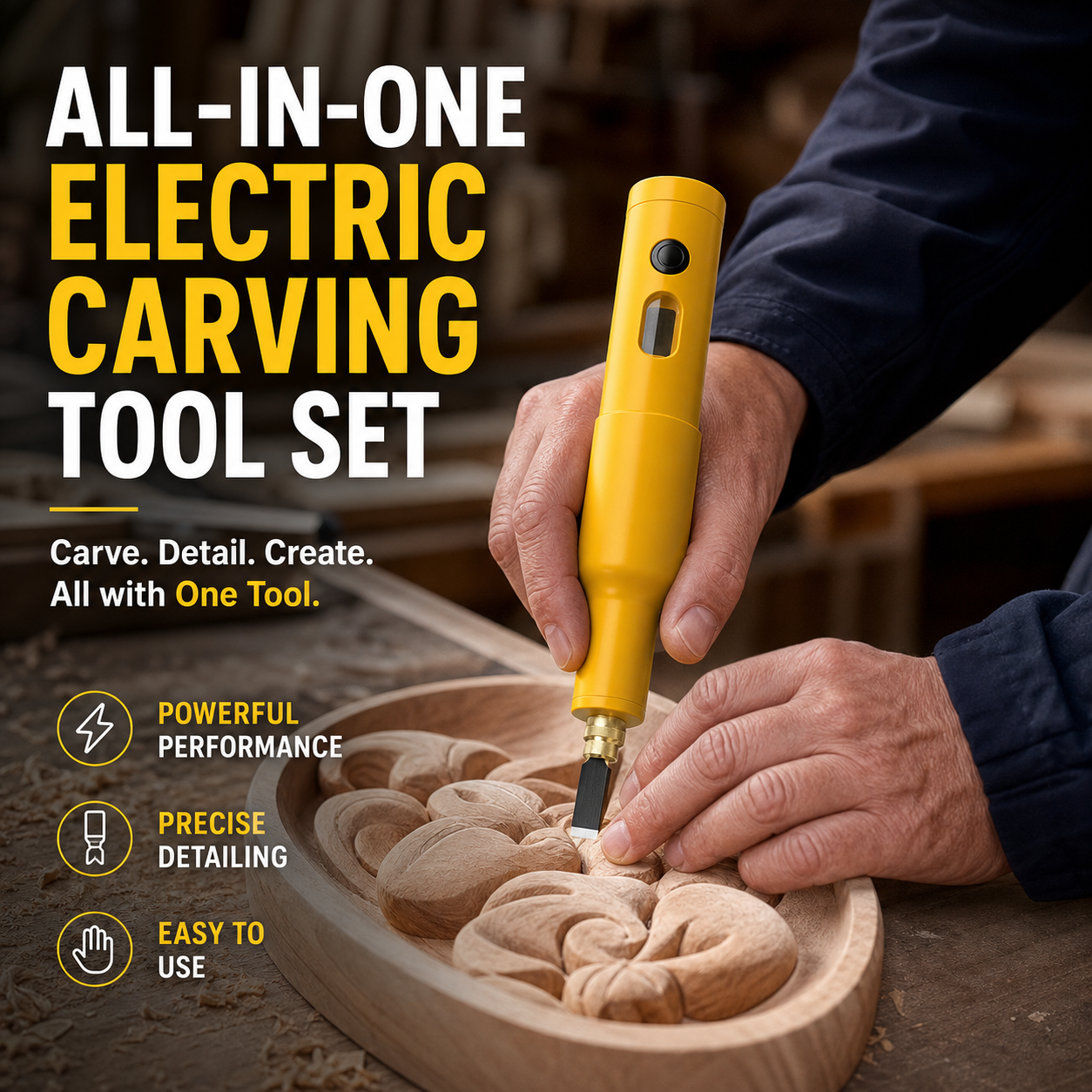 🎨All-in-One Electric Carving Tool Set – 49% OFF⏰, 12 Bits, Wood & Linoleum Engraver