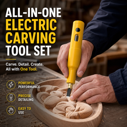 🎨All-in-One Electric Carving Tool Set – 49% OFF⏰, 12 Bits, Wood & Linoleum Engraver