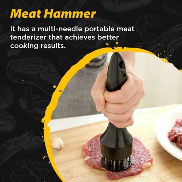 🥩  Stainless Steel Meat Tenderizer Needle – 21 Blades, Fast Marinade, Easy Clean 🔪