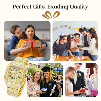 🎁2026 New Arrivals 49% OFF💥Luxury Square Rhinestone Watch – Elegant Sparkle for Every Occasion✨