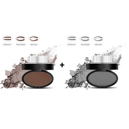 ⏳🔥LIMITED-TIME 49% OFF! ⏰✨Buy 1 Get 1 Free -ONLY ￡11.99!!🖌️50K+ Sold!!!🖤Eyebrow Stamp Powder Kit with Applicator Brush, One Press Perfect Brow Stamp, Waterproof Long Lasting 24H Wear Eyebrow Makeup for Lazy Daily Salon-Like Brows