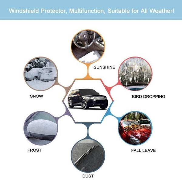 ❄️☀️ 49% OFF! Windshield Anti-Snow & Anti-Frost Cover with Mirror Protection – Ready-to-Drive in Any Weather!