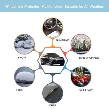 ❄️☀️ 49% OFF! Windshield Anti-Snow & Anti-Frost Cover with Mirror Protection – Ready-to-Drive in Any Weather!